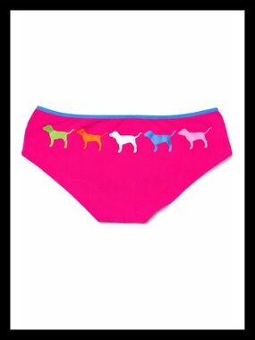 💕ⓅⒾⓃⓀ ⓋⓈ “Colorful Logo Pups” Extra Low Rise Hipster Panties NWT💕